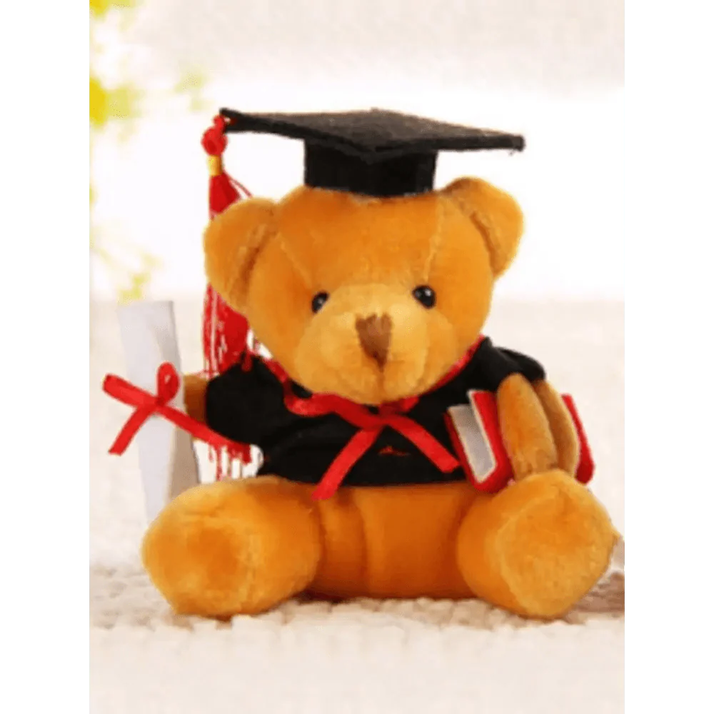 Jolie poupée en peluche ours de 9 cm avec tenue de diplômé, jouet en peluche ours en peluche réaliste pour cadeau d'enfant et d'adulte