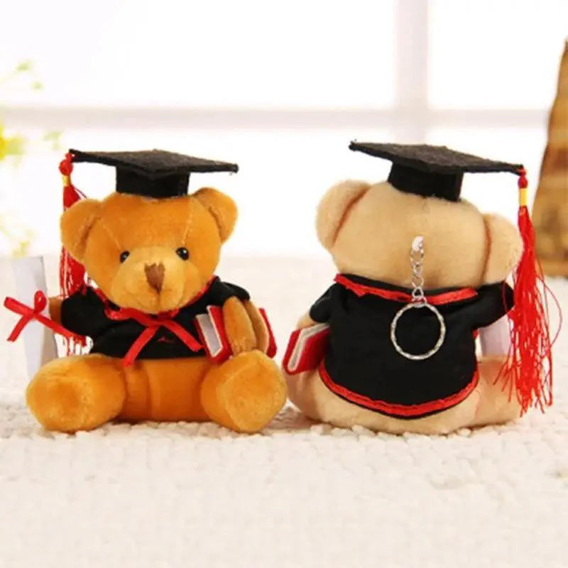 Jolie poupée en peluche ours de 9 cm avec tenue de diplômé, jouet en peluche ours en peluche réaliste pour cadeau d'enfant et d'adulte