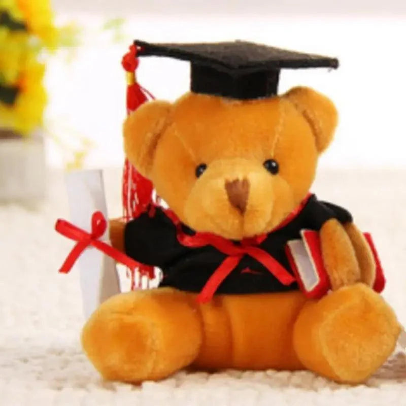 Jolie poupée en peluche ours de 9 cm avec tenue de diplômé, jouet en peluche ours en peluche réaliste pour cadeau d'enfant et d'adulte