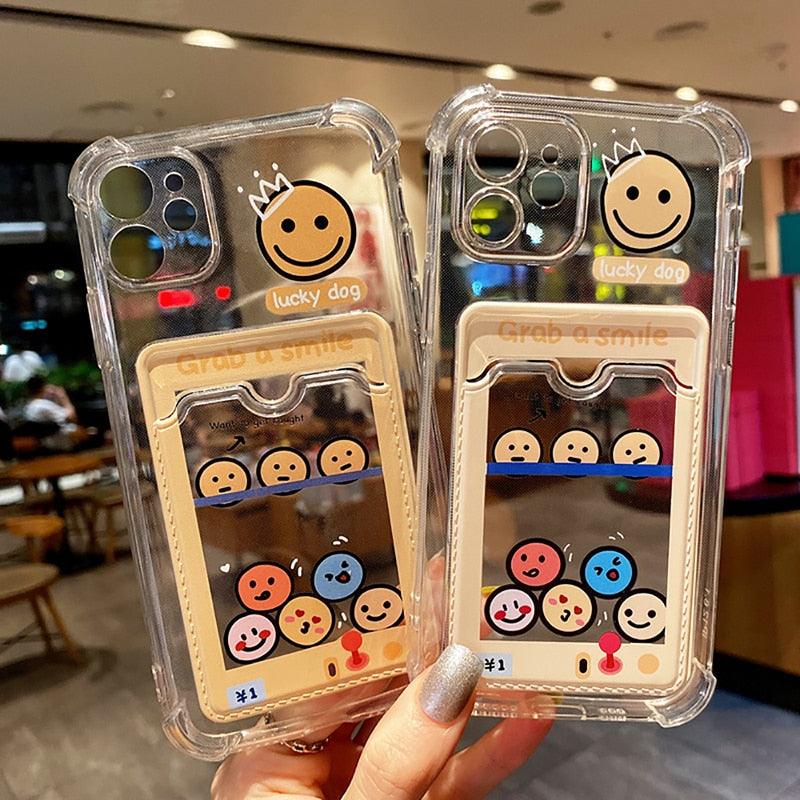 Coque de Téléphone Anti-choc Lapin Dessin Animé Ours Mignon pour iPhone 11 12 13 14 Pro Housse Souple Rigolote Ours Mignon Etui Souple et Mince avec Fente pour Cartes Esthétique Porte-Cartes