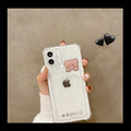 Coque de Téléphone Anti-choc Lapin Dessin Animé Ours Mignon pour iPhone 11 12 13 14 Pro Housse Souple Rigolote Ours Mignon Etui Souple et Mince avec Fente pour Cartes Esthétique Porte-Cartes