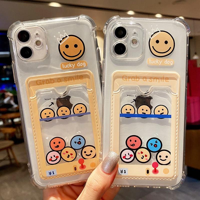 Coque de Téléphone Anti-choc Lapin Dessin Animé Ours Mignon pour iPhone 11 12 13 14 Pro Housse Souple Rigolote Ours Mignon Etui Souple et Mince avec Fente pour Cartes Esthétique Porte-Cartes