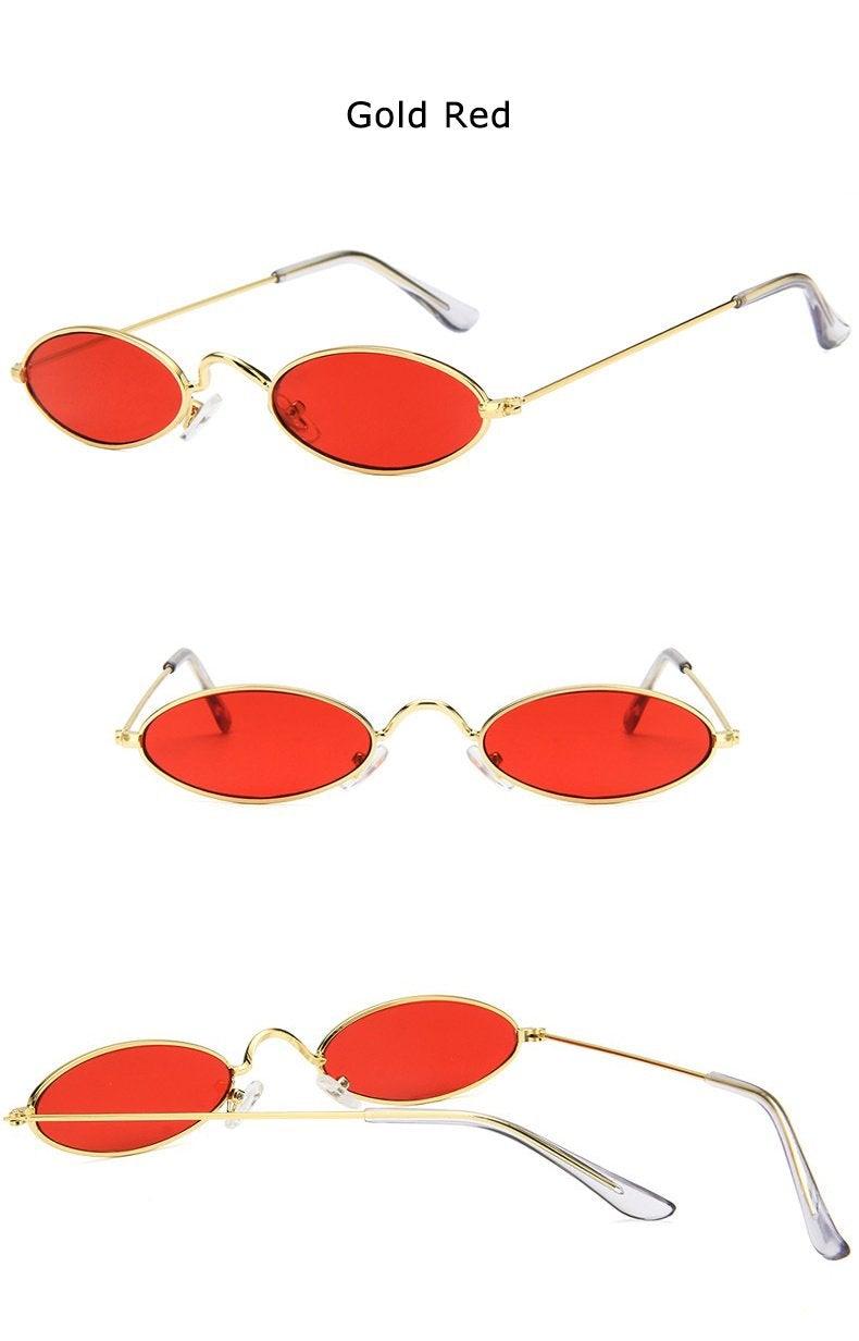 Lunettes de soleil rondes noires mignonnes style rétro, lunettes de soleil femme, petite monture ovale vintage en métal léger pour femme