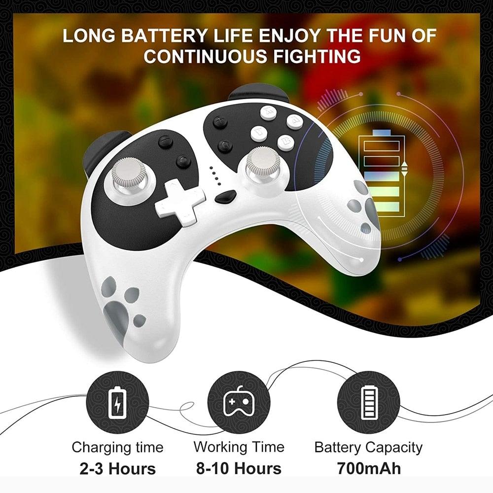 Manette de jeu sans fil Bluetooth Panda noir et blanc mignonne Compatible avec PC portable