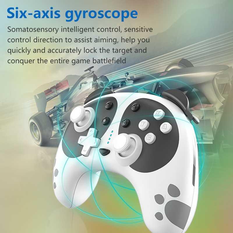 Manette de jeu sans fil Bluetooth Panda noir et blanc mignonne Compatible avec PC portable
