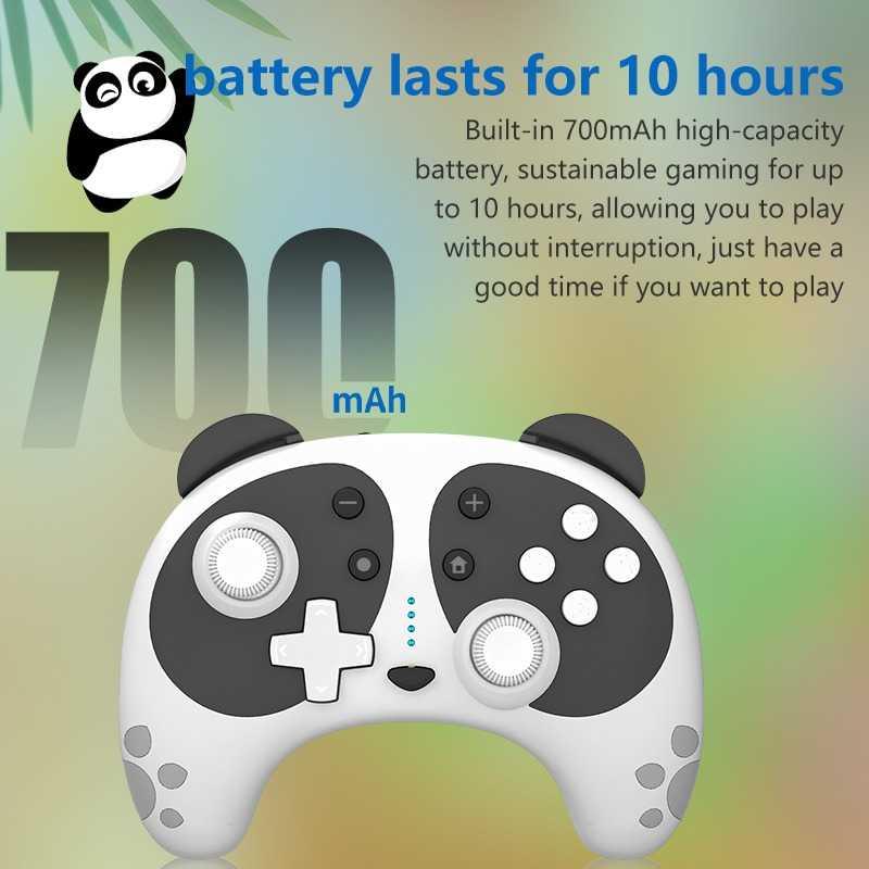 Manette de jeu sans fil Bluetooth Panda noir et blanc mignonne Compatible avec PC portable