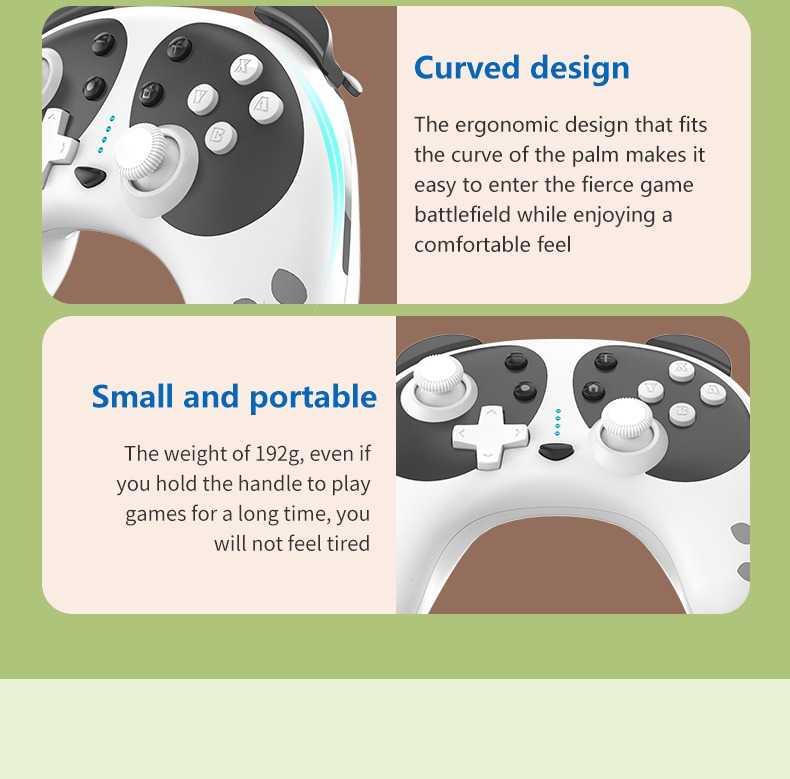Manette de jeu sans fil Bluetooth Panda noir et blanc mignonne Compatible avec PC portable