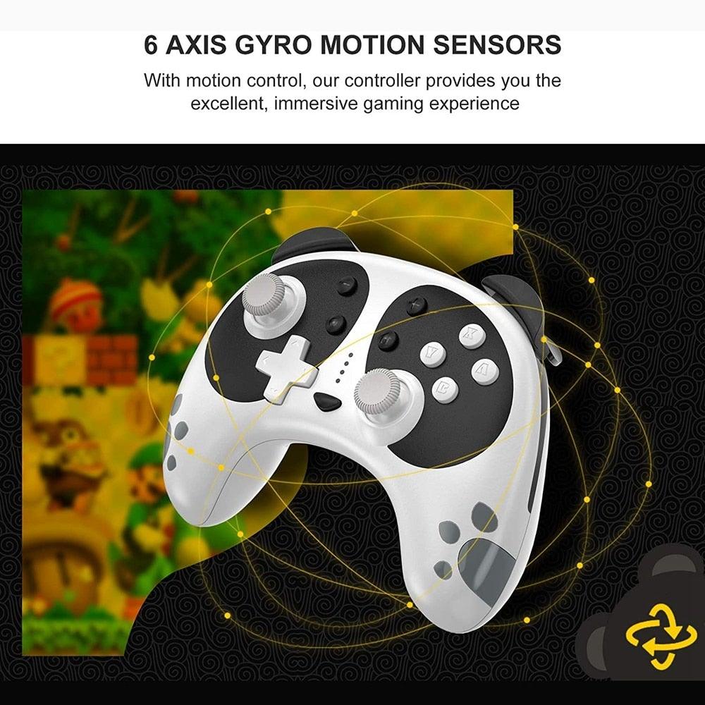 Manette de jeu sans fil Bluetooth Panda noir et blanc mignonne Compatible avec PC portable