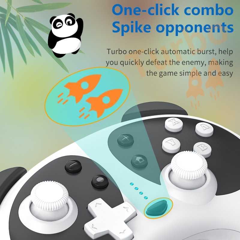 Manette de jeu sans fil Bluetooth Panda noir et blanc mignonne Compatible avec PC portable