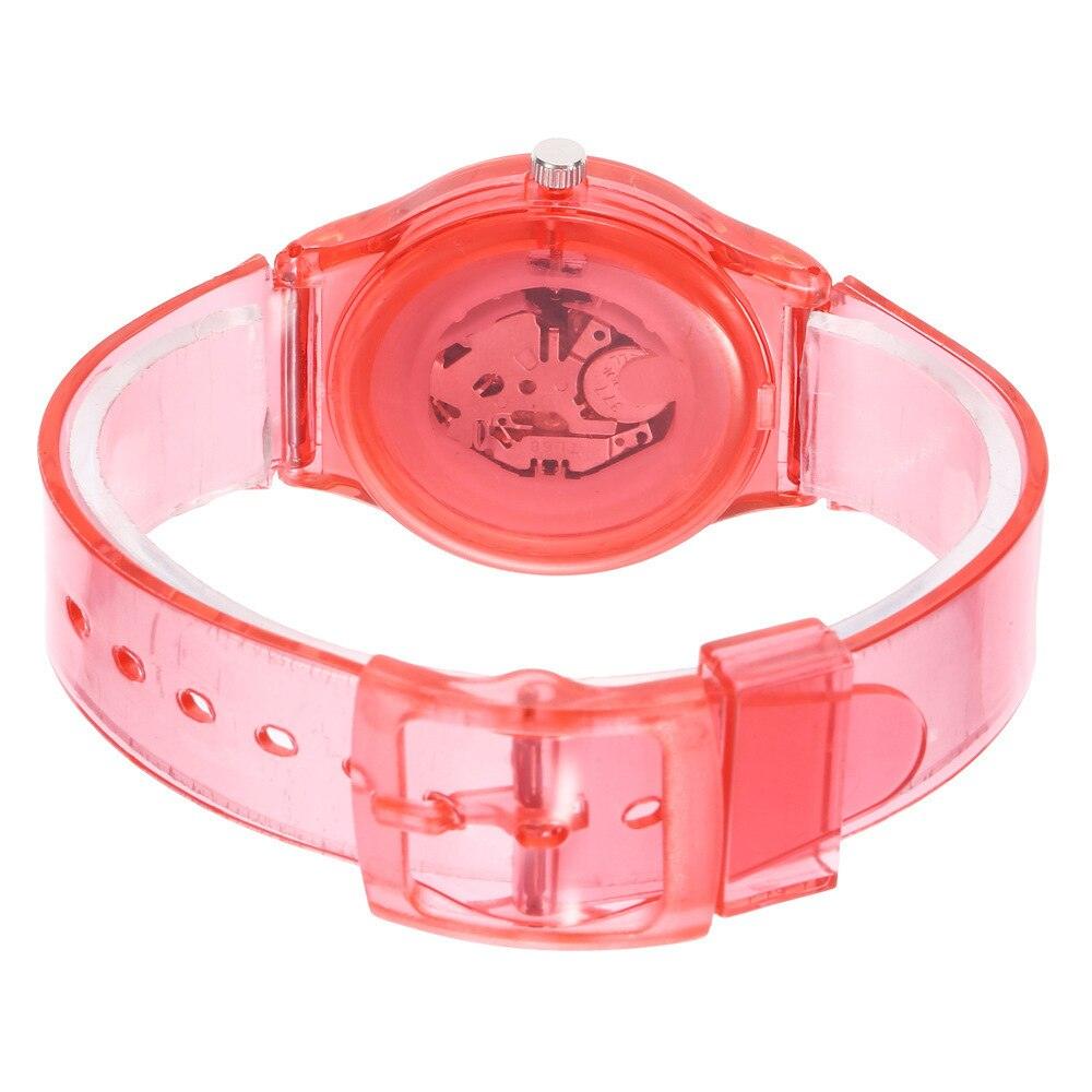 Montre Enfant Mignonne Analogique Bracelet Transparent Nouvelle Mode Petite Montre Légère Fraîche Et Simple Montre Quartz Fille Sport Simple Décontractée Montre-Bracelet À Quartz Pour Femmes Dames Filles