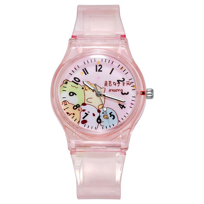 Montre Enfant Mignonne Analogique Bracelet Transparent Nouvelle Mode Petite Montre Légère Fraîche Et Simple Montre Quartz Fille Sport Simple Décontractée Montre-Bracelet À Quartz Pour Femmes Dames Filles