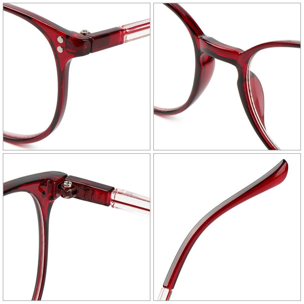 Lunettes de vue mignonnes et transparentes pour femmes, monture carrée rétro, lunettes de lecture haute définition, unisexe, anti-lumière bleue, montures de lunettes en PC ultra légères, soins de la vue +1.00~4.00