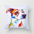 Jolie housse de coussin chien en peau de pêche, cadeau pour enfants, animaux, chiot, peinture, coton lin, housse de coussin carrée, housse d'oreiller animaux, décoration intérieure, taies d'oreiller 45x45CM