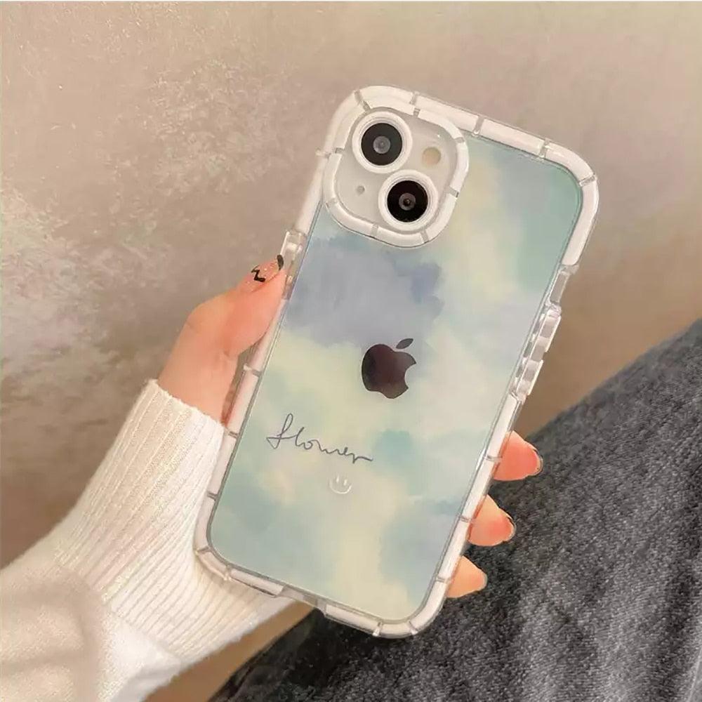 Mignon Cœur d'amour Housse de téléphone transparente antichoc douce pour iPhone 12 13 Pro Max Étui de protection arrière en silicone Mignon petit motif latéral pour femmes et filles Housse de protection antichoc en silicone souple