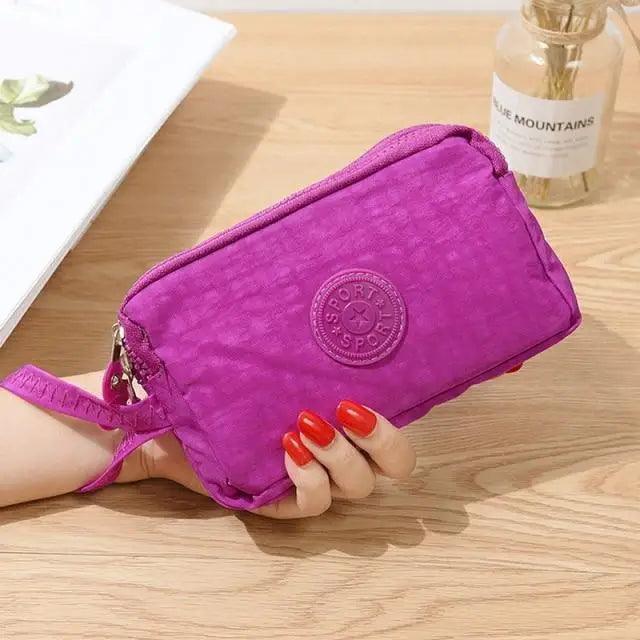 Portefeuille femme en cuir rose mignon, mini-sac à glissière tendance et élégant pour femmes, portefeuilles courts et simples