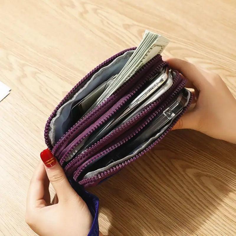 Portefeuille femme en cuir rose mignon, mini-sac à glissière tendance et élégant pour femmes, portefeuilles courts et simples