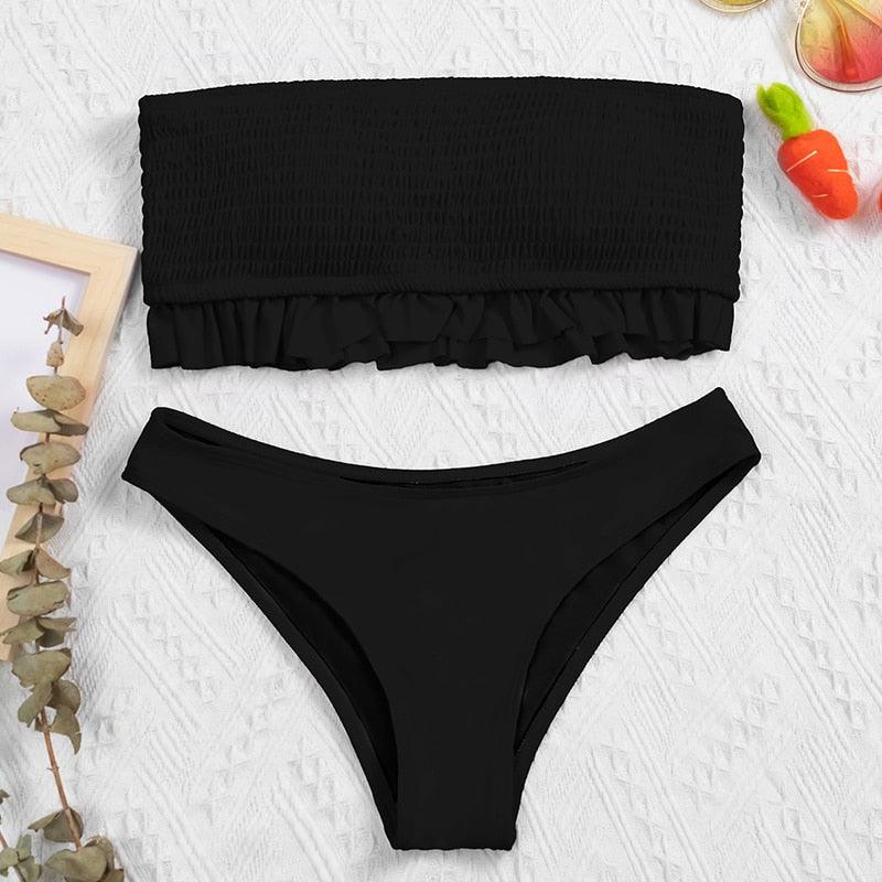 Maillot de bain deux pièces bikini bustier en dentelle rose mignon, maillot de bain femme avec armature, ensemble bikini échancré pour femme, maillot de bain deux pièces push-up, maillot de bain d'été, tenue de plage.