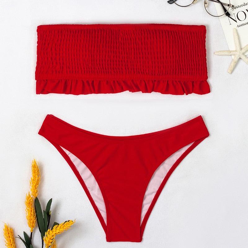 Maillot de bain deux pièces bikini bustier en dentelle rose mignon, maillot de bain femme avec armature, ensemble bikini échancré pour femme, maillot de bain deux pièces push-up, maillot de bain d'été, tenue de plage.