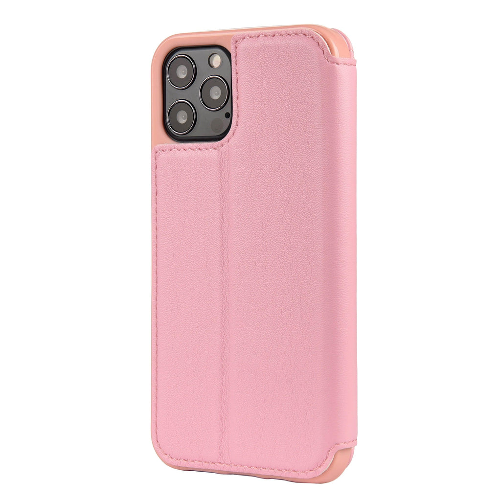 Jolie coque de téléphone à rabat en cuir rose pour iPhone 14 13 12 Pro Max 11 Xr Xs X avec motif couronne pour 7 8 Plus, pochette pour cartes, absorption des chocs, protection complète, fonction de support horizontal, étui portefeuille en cuir.