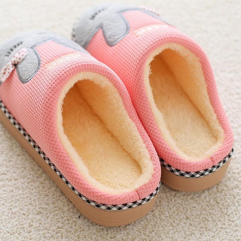 Chaussons d'intérieur pour femme, mignons, violets, motif chat, en peluche, hiver, pantoufles chaudes, confortables, à poils longs, fourrées, doublées polaire