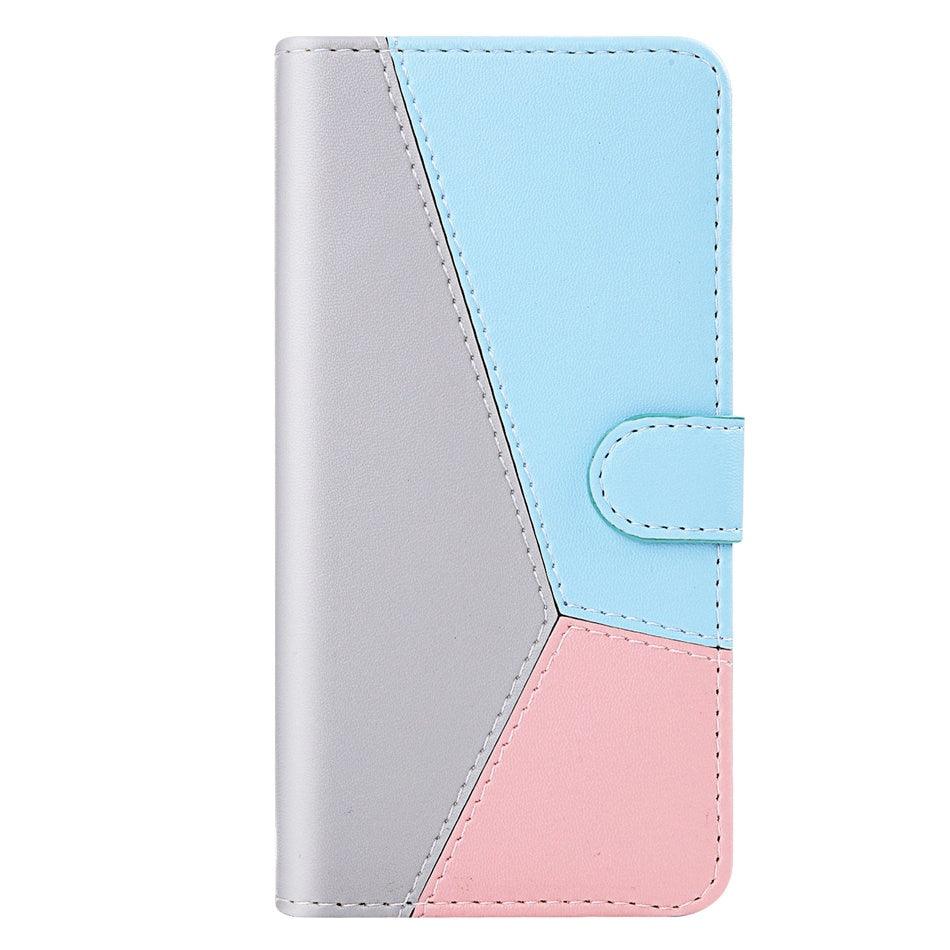 Jolie housse portefeuille antichoc en cuir PU avec béquille, fentes pour cartes, poche latérale et fermeture magnétique pour iPhone 13 12 Mini 11 Pro Max XR X XS Max 7 8 6 6S Plus 5 5S SE Étui portefeuille avec porte-cartes coloré