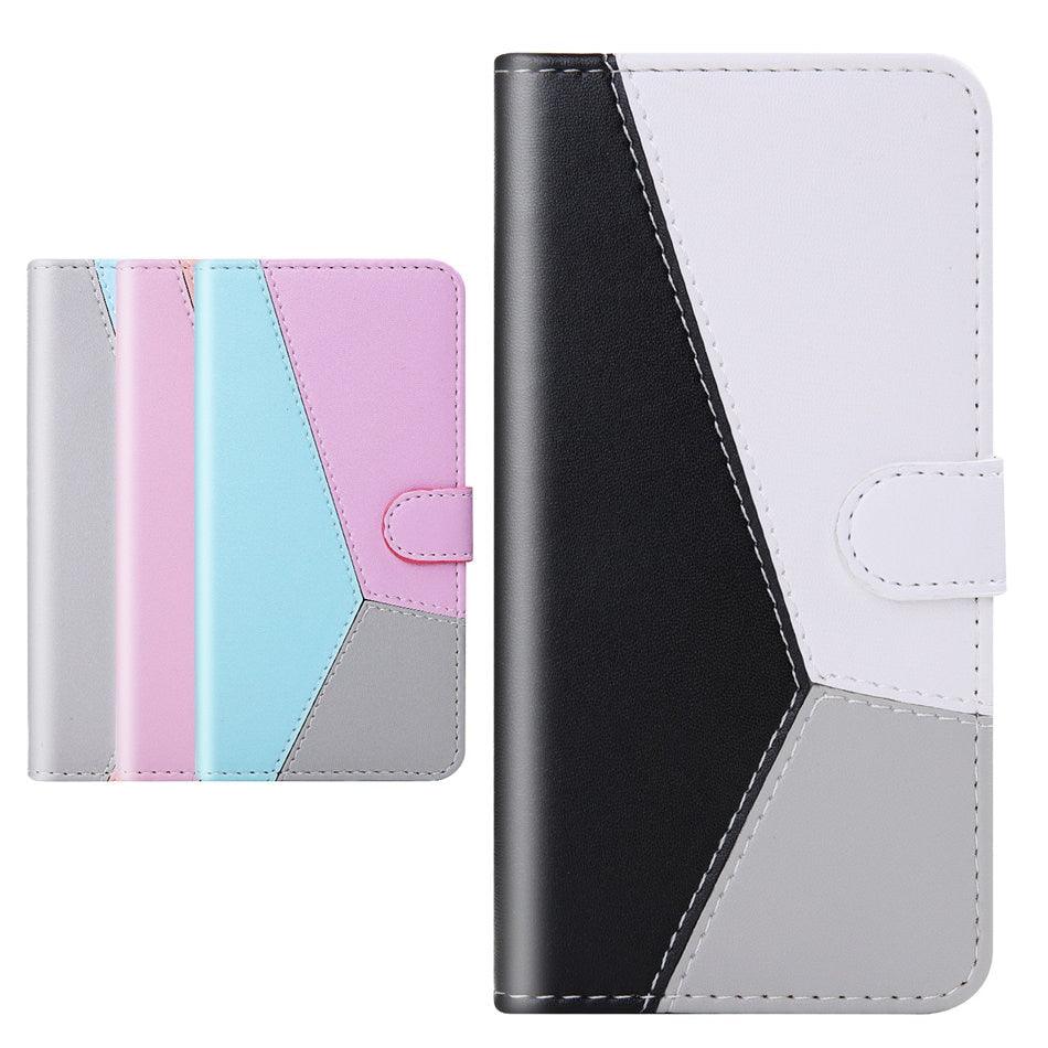 Jolie housse portefeuille antichoc en cuir PU avec béquille, fentes pour cartes, poche latérale et fermeture magnétique pour iPhone 13 12 Mini 11 Pro Max XR X XS Max 7 8 6 6S Plus 5 5S SE Étui portefeuille avec porte-cartes coloré
