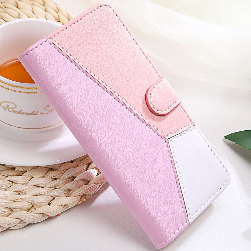 Jolie housse portefeuille antichoc en cuir PU avec béquille, fentes pour cartes, poche latérale et fermeture magnétique pour iPhone 13 12 Mini 11 Pro Max XR X XS Max 7 8 6 6S Plus 5 5S SE Étui portefeuille avec porte-cartes coloré
