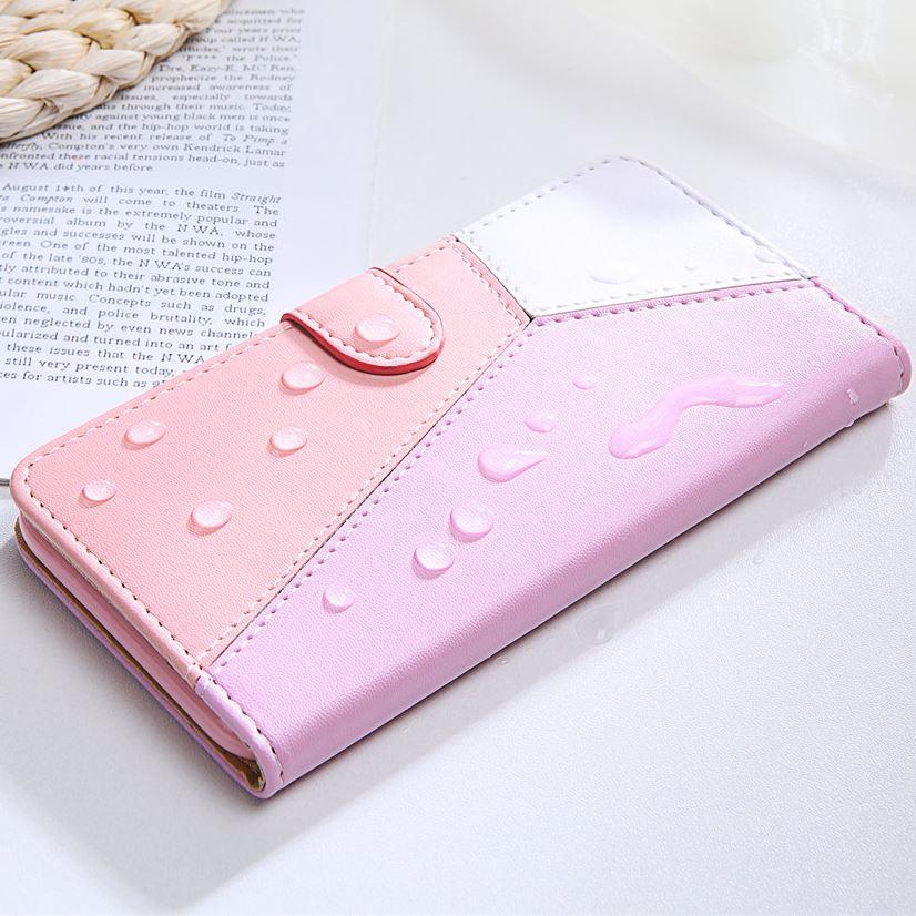 Jolie housse portefeuille antichoc en cuir PU avec béquille, fentes pour cartes, poche latérale et fermeture magnétique pour iPhone 13 12 Mini 11 Pro Max XR X XS Max 7 8 6 6S Plus 5 5S SE Étui portefeuille avec porte-cartes coloré