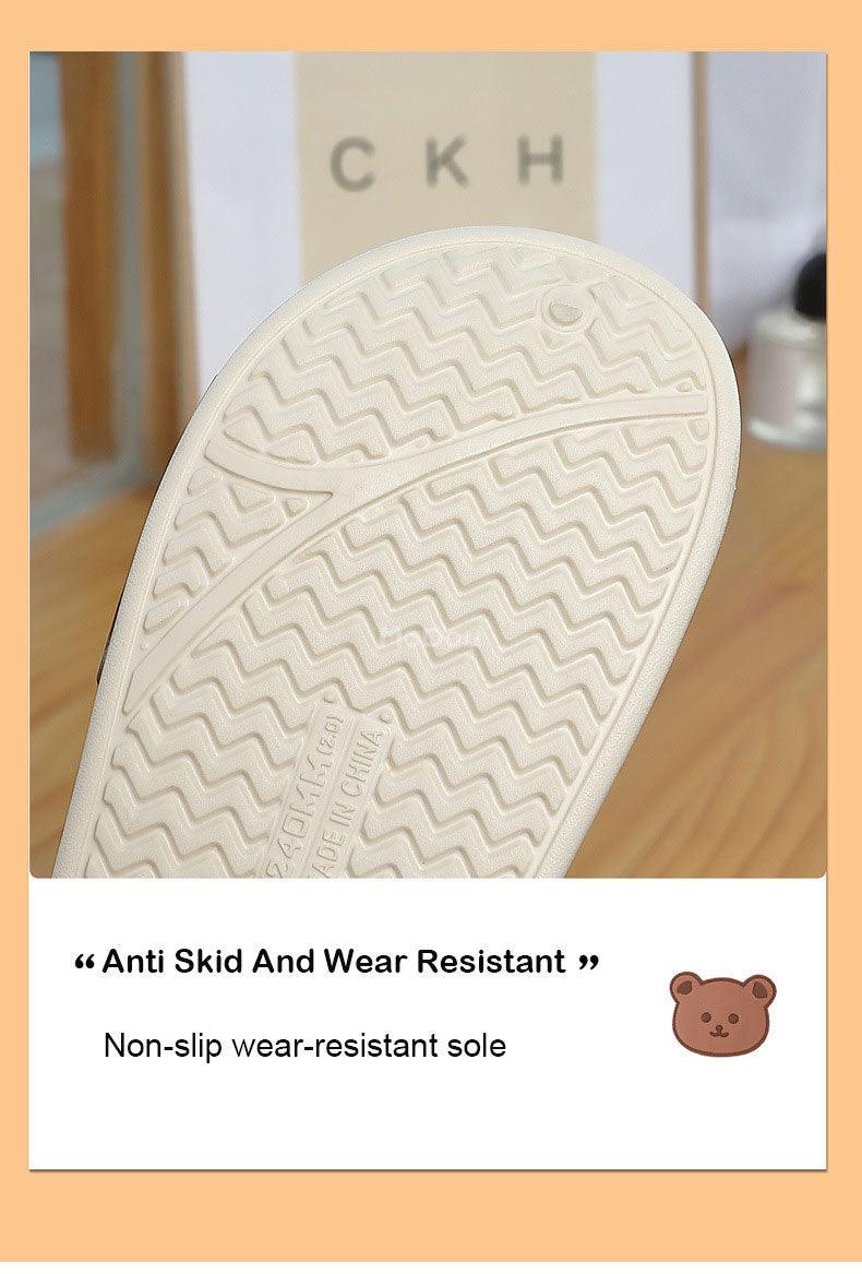 Chaussons Mignons Ours Latéral Imperméables en Coton pour Femmes Hiver Chaud Intérieur Extérieur Talon Enveloppé Chaussons Confort EVA Mousse à Mémoire de Forme Chaussons Imperméables Antidérapants Chaussons Chauds Lavables en Coton Mocassins