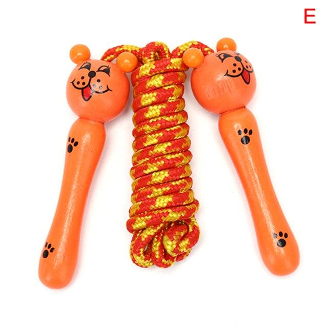 Mignon manche en bois enfants enfants sauter réglable coton cordes à sauter pour enfants corde à sauter Fitness poignée en bois corde à sauter pour enfants exercice entraînement activité