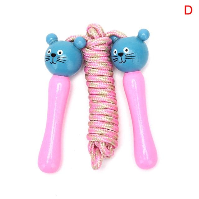 Mignon manche en bois enfants enfants sauter réglable coton cordes à sauter pour enfants corde à sauter Fitness poignée en bois corde à sauter pour enfants exercice entraînement activité