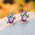 Clous d'oreilles mignons en zircone en forme de tortue