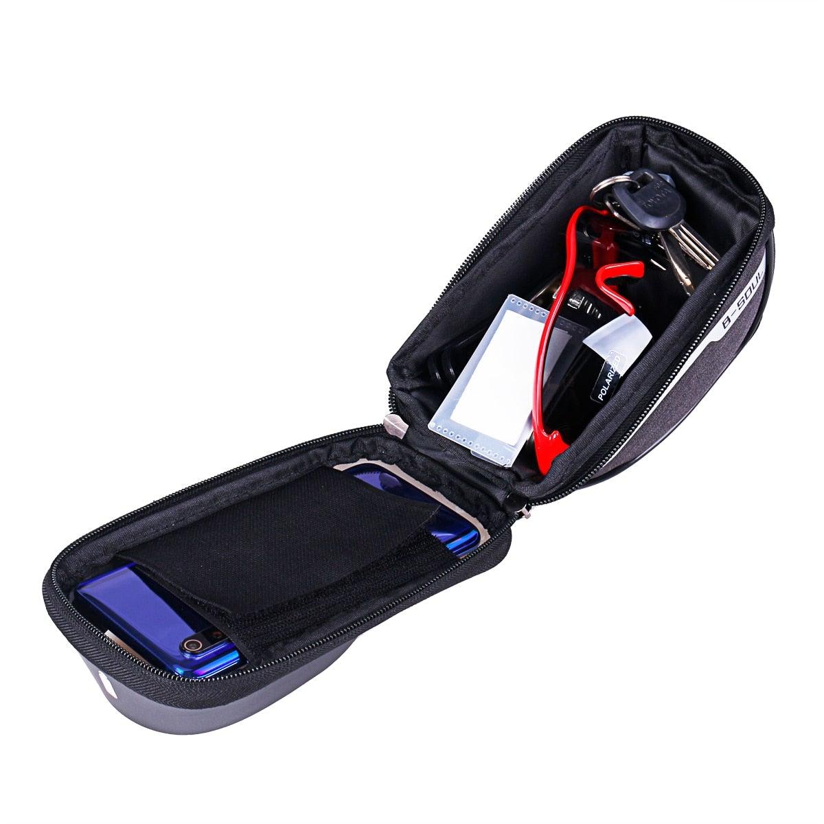 Sacoche de cadre pour téléphone portable, support de guidon, écran tactile, étanche, accessoires de cyclisme, pochette compatible avec les smartphones