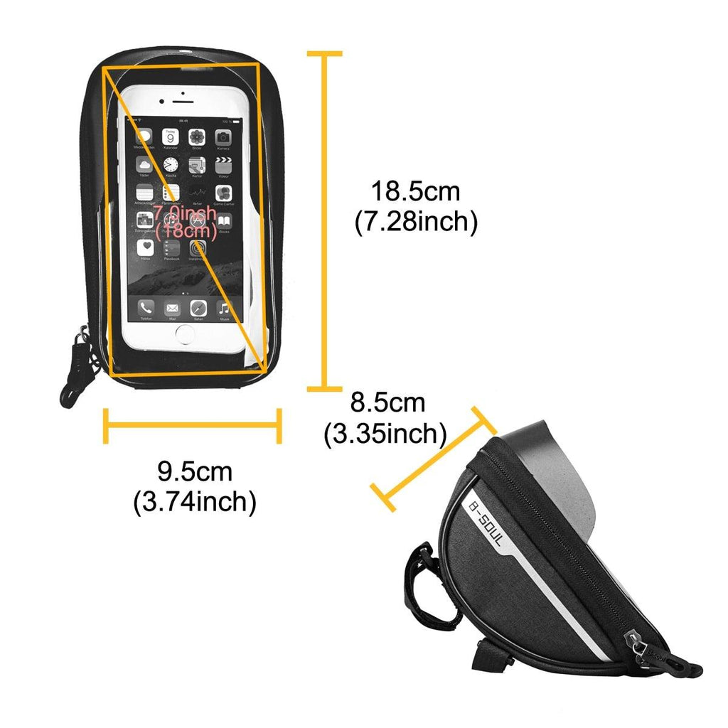 Sacoche de cadre pour téléphone portable, support de guidon, écran tactile, étanche, accessoires de cyclisme, pochette compatible avec les smartphones