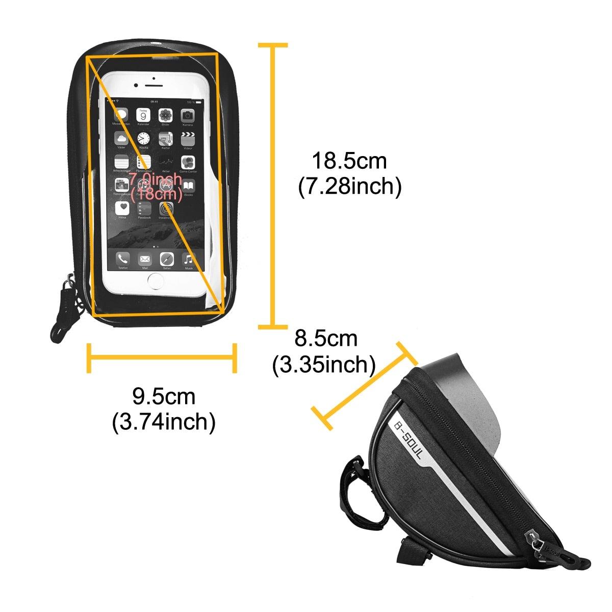 Sacoche de cadre pour téléphone portable, support de guidon, écran tactile, étanche, accessoires de cyclisme, pochette compatible avec les smartphones