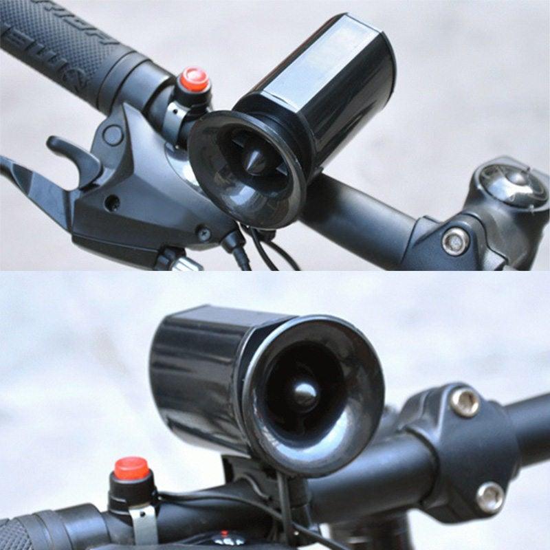 Klaxon électronique bruyant de vélo de route à 6 sons, sirène de vélo, klaxon électrique, sonnette de vélo, sonnette électronique super forte, sonnette d'alarme de guidon pour vélos de montagne et de route