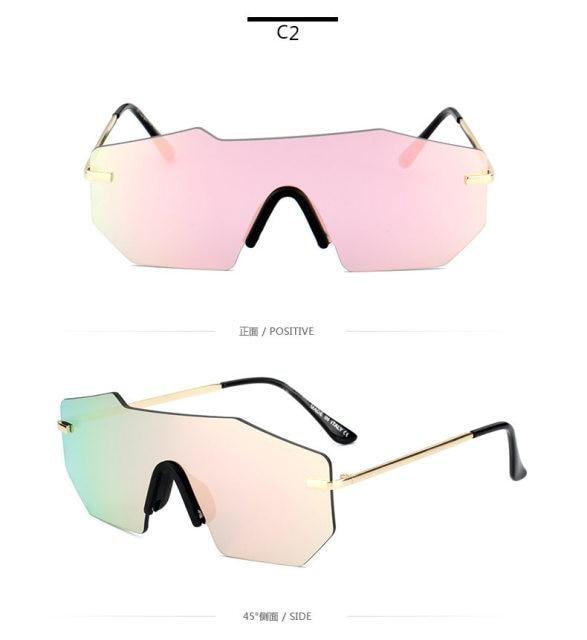 Lunettes de cyclisme Lunettes de soleil de sport Protection UV400 Baseball Pêche Ski Course Unisexe Lunettes de soleil polarisées de forme rectangulaire pour hommes et femmes Lunettes sans monture miroir de forme rétro