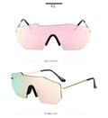 Lunettes de cyclisme Lunettes de soleil de sport Protection UV400 Baseball Pêche Ski Course Unisexe Lunettes de soleil polarisées de forme rectangulaire pour hommes et femmes Lunettes sans monture miroir de forme rétro