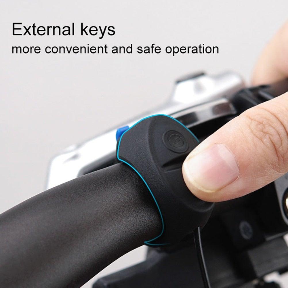 Klaxon électronique pour vélo de route VTT, rechargeable par USB, pour trottinette électrique, guidon de vélo, sonnette d'alarme extérieure, mini klaxon de vélo 130 dB fort, alarme de cyclisme pour VTT