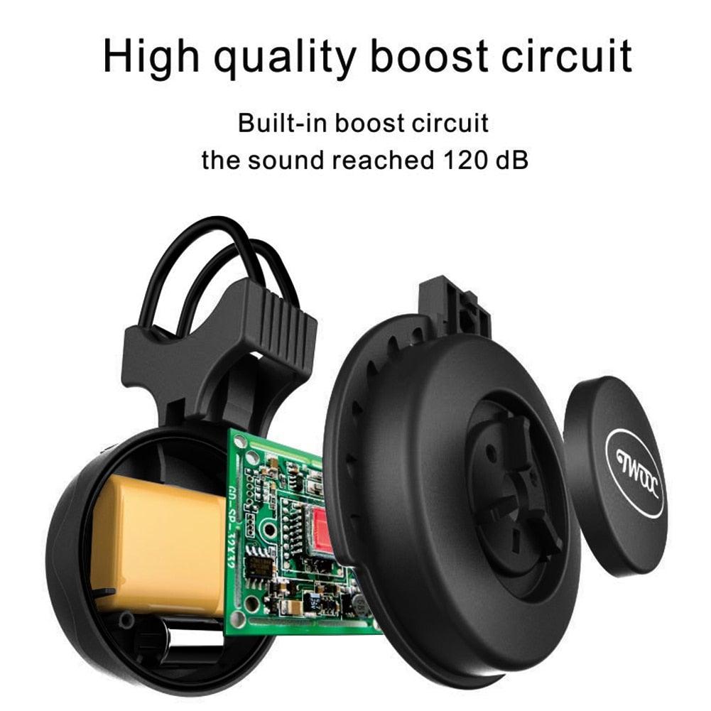 Klaxon électronique pour vélo de route VTT, rechargeable par USB, pour trottinette électrique, guidon de vélo, sonnette d'alarme extérieure, mini klaxon de vélo 130 dB fort, alarme de cyclisme pour VTT