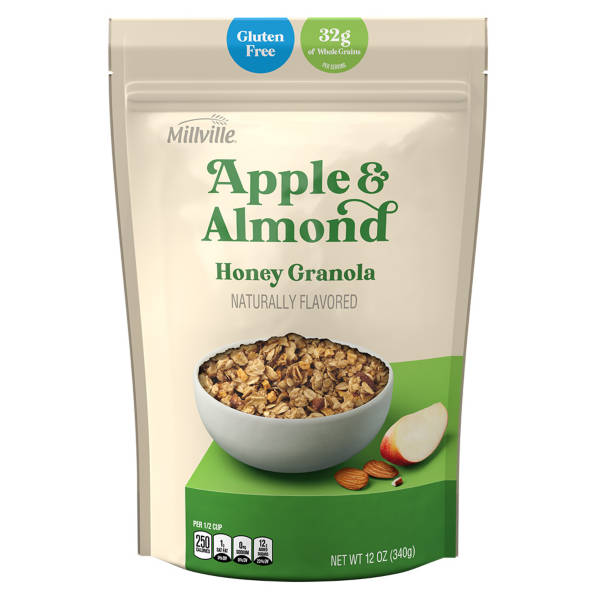 Millville Granola sans gluten aux pommes, amandes et miel, 340 g