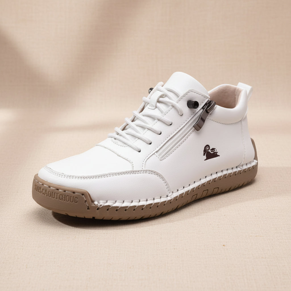 Chaussures plates cousues faites à la main pour femmes – Ballerines décontractées à lacets et semelle souple