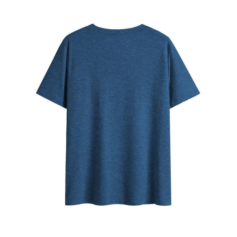 T-shirt col V géométrique croix décontracté d'été à manches courtes pour femmes