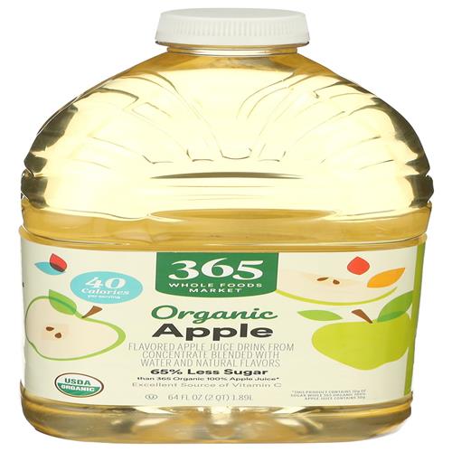 Jus de pomme biologique à teneur réduite en sucre Whole Foods Market, 64 fl oz