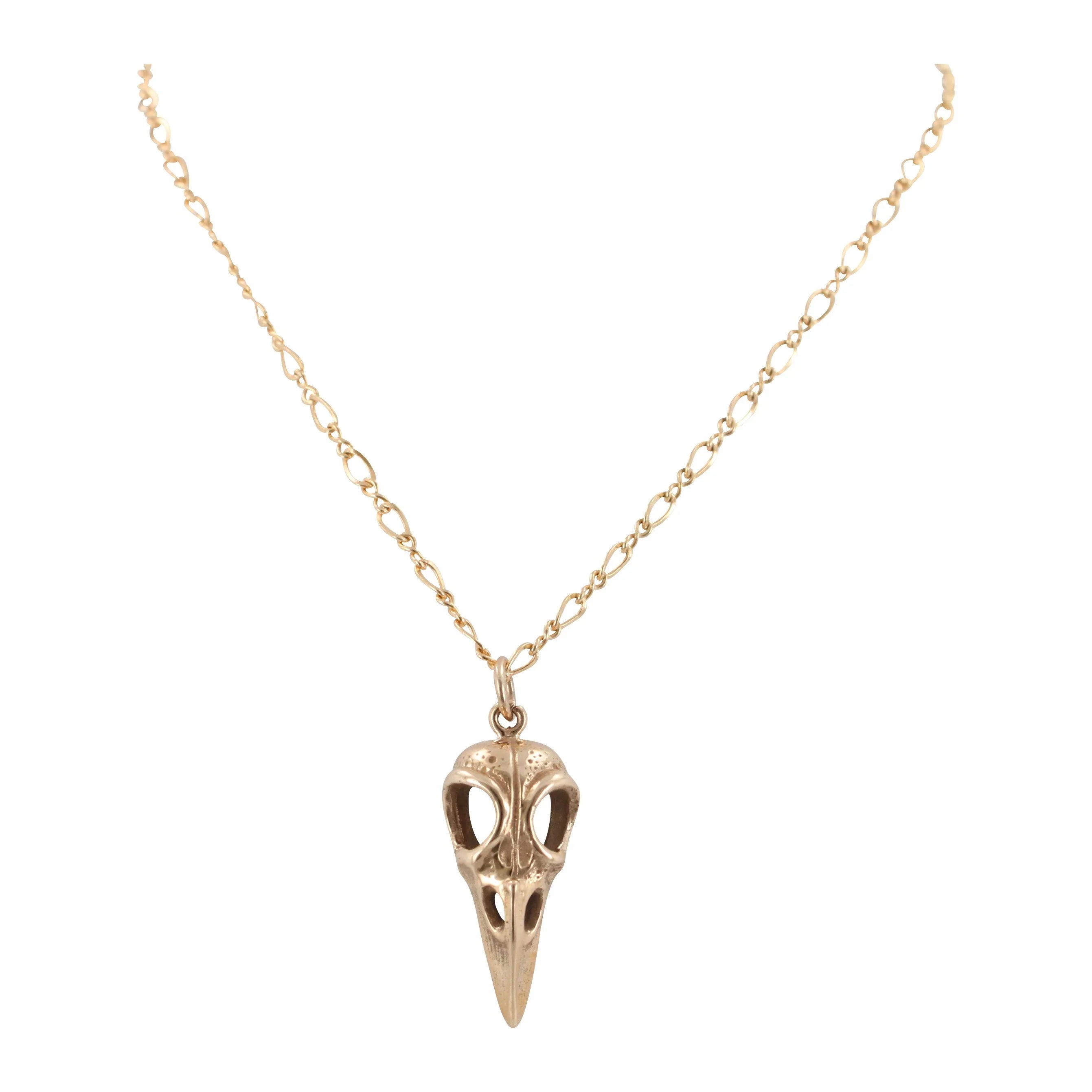 Collier Pendentif Griffe d'Oiseau en Bronze – Talisman sur Chaîne Gourmette Plaqué Or