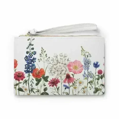 Pochette zippée à motif floral