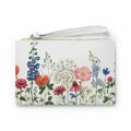 Pochette zippée à motif floral
