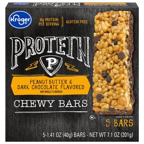 Barres granola moelleuses Beurre de cacahuète et chocolat noir Kroger, 5 unités