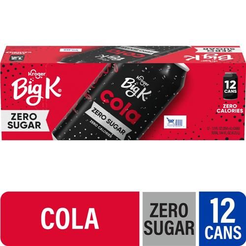 Big K Cola Zéro Sucre Zéro Calorie Boîte de 12 canettes / 355 ml