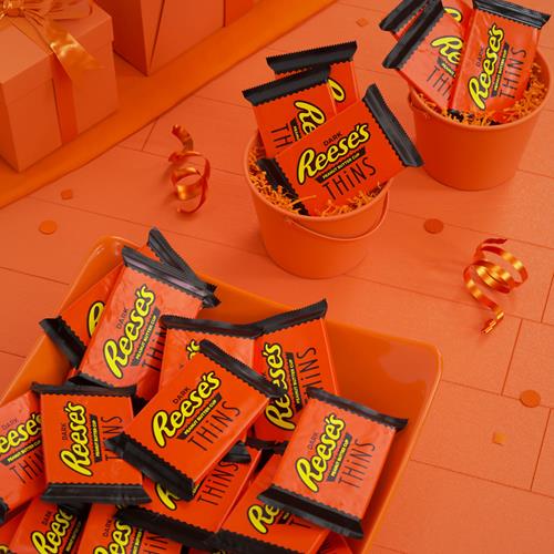 Reese's Thins Coupes au beurre de cacahuètes chocolat noir, paquet de bonbons à partager, 209 g
